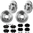 KIT-073024-1089 Front and Rear Brake Disc and Pad Kit, Plain Surface, 5 Lugs, Front-311.91 mm/Rear-299.97 mm, Front-Semi-Metallic/Rear-Ceramic