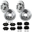 KIT-073024-1092 Front and Rear Brake Disc and Pad Kit, Plain Surface, 5 Lugs, Front-311.91 mm/Rear-299.97 mm, Front-Semi-Metallic/Rear-Ceramic