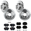 KIT-073024-1093 Front and Rear Brake Disc and Pad Kit, Plain Surface, 5 Lugs, Front-311.91 mm/Rear-299.97 mm, Front-Semi-Metallic/Rear-Ceramic
