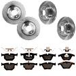 KIT-073024-1118 4-Wheel Set Front and Rear Brake Disc and Pad Kit, Plain Surface 5 Lugs Front-347.98 mm/Rear-336.04 mm Ceramic, Includes (4) Brake Disc and (2) Brake Pad Set