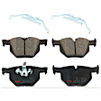 KIT-073024-1128 4-Wheel Set Front and Rear Brake Disc and Pad Kit, Plain Surface 5 Lugs Front-347.98 mm/Rear-336.04 mm Semi-metallic, Includes (4) Brake Disc and (2) Brake Pad Set