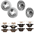 KIT-073024-1150 4-Wheel Set Front and Rear Brake Disc and Pad Kit, Plain Surface 5 Lugs Front-347.98 mm/Rear-336.04 mm Ceramic RWD, Includes (4) Brake Disc and (2) Brake Pad Set