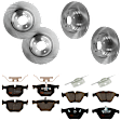 KIT-073024-1152 4-Wheel Set Front and Rear Brake Disc and Pad Kit, Plain Surface 5 Lugs Front-347.98 mm/Rear-336.04 mm Front-Semi-Metallic/Rear-Ceramic RWD, Includes (4) Brake Disc and (2) Brake Pad Set
