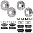KIT-073024-127 4-Wheel Set Front and Rear Brake Disc and Pad Kit, Plain Surface 4 Lugs Front-259.59 mm/Rear-260 mm Ceramic, Includes (4) Brake Disc and (2) Brake Pad Set