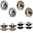 KIT-073024-1288 Front and Rear Brake Disc and Pad Kit, Plain Surface, 5 Lugs, Front-295.91 mm/Rear-297.94 mm, Front-Semi-Metallic/Rear-Ceramic
