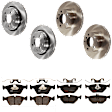 KIT-073024-1294 Front and Rear Brake Disc and Pad Kit, Plain Surface, 5 Lugs, Front-295.91 mm/Rear-297.94 mm, Front-Semi-Metallic/Rear-Ceramic