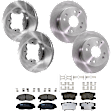 KIT-073024-129 4-Wheel Set Front and Rear Brake Disc and Pad Kit, Plain Surface 4 Lugs Front-259.59 mm/Rear-260 mm Ceramic, Includes (4) Brake Disc and (2) Brake Pad Set