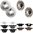 KIT-073024-1301 4-Wheel Set Front and Rear Brake Disc and Pad Kit, Plain Surface 5 Lugs Front-324 mm/Rear-320.04 mm Semi-metallic, Includes (4) Brake Disc and (2) Brake Pad Set