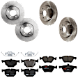 KIT-073024-1303 4-Wheel Set Front and Rear Brake Disc and Pad Kit, Plain Surface 5 Lugs Front-324 mm/Rear-320.04 mm Semi-metallic, Includes (4) Brake Disc and (2) Brake Pad Set