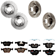 KIT-073024-1306 4-Wheel Set Front and Rear Brake Disc and Pad Kit, Plain Surface 5 Lugs Front-324 mm/Rear-320.04 mm Semi-metallic, Includes (4) Brake Disc and (2) Brake Pad Set