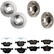 KIT-073024-1308 4-Wheel Set Front and Rear Brake Disc and Pad Kit, Plain Surface 5 Lugs Front-324 mm/Rear-320.04 mm Semi-metallic, Includes (4) Brake Disc and (2) Brake Pad Set