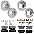 KIT-073024-130 4-Wheel Set Front and Rear Brake Disc and Pad Kit, Plain Surface 4 Lugs Front-259.59 mm/Rear-260 mm Ceramic, Includes (4) Brake Disc and (2) Brake Pad Set