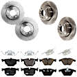 KIT-073024-1319 4-Wheel Set Brake Disc and Pad Kit, Plain Surface 5 Lugs Front-324 mm/Rear-319.53 mm Semi-metallic, Includes (4) Brake Disc and (2) Brake Pad Set