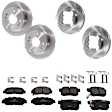 KIT-073024-131 4-Wheel Set Front and Rear Brake Disc and Pad Kit, Plain Surface 4 Lugs Front-259.59 mm/Rear-260 mm Ceramic, Includes (4) Brake Disc and (2) Brake Pad Set