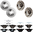 KIT-073024-1320 4-Wheel Set Front and Rear Brake Disc and Pad Kit, Plain Surface 5 Lugs Front-324 mm/Rear-319.53 mm Semi-metallic, Includes (4) Brake Disc and (2) Brake Pad Set