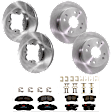 KIT-073024-132 4-Wheel Set Front and Rear Brake Disc and Pad Kit, Plain Surface 4 Lugs Front-259.59 mm/Rear-260 mm Ceramic, Includes (4) Brake Disc and (2) Brake Pad Set