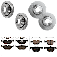 KIT-073024-1350 Front and Rear Brake Disc and Pad Kit, Plain Surface, 5 Lugs, Front-323.8 mm/Rear-297.94 mm, Front-Semi-Metallic/Rear-Ceramic