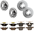 KIT-073024-1352 Front and Rear Brake Disc and Pad Kit, Plain Surface, 5 Lugs, Front-323.8 mm/Rear-297.94 mm, Front-Ceramic/Rear-Semi-Metallic