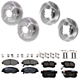 KIT-073024-137 4-Wheel Set Front and Rear Brake Disc and Pad Kit, Plain Surface 4 Lugs Front-259.59 mm/Rear-260 mm Ceramic, Includes (4) Brake Disc and (2) Brake Pad Set