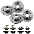 KIT-073024-1381 4-Wheel Set Brake Disc and Pad Kit, Plain Surface 5 Lugs Front-347.98 mm/Rear-344.93 mm Semi-metallic, Includes (4) Brake Disc and (2) Brake Pad Set