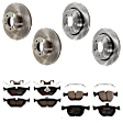 KIT-073024-1386 Front and Rear Brake Disc and Pad Kit, Plain Surface, 5 Lugs, Front-323.8 mm/Rear-297.94 mm, Front-Semi-Metallic/Rear-Ceramic