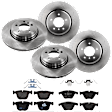 KIT-073024-1397 4-Wheel Set Front and Rear Brake Disc and Pad Kit, Plain Surface 5 Lugs Front-347.98 mm/Rear-344.93 mm Semi-metallic, Includes (4) Brake Disc and (2) Brake Pad Set