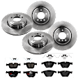 KIT-073024-1400 4-Wheel Set Front and Rear Brake Disc and Pad Kit, Plain Surface 5 Lugs Front-347.98 mm/Rear-344.93 mm Semi-metallic, Includes (4) Brake Disc and (2) Brake Pad Set