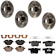 KIT-073024-1412 4-Wheel Set Front and Rear Brake Disc and Pad Kit, Plain Surface 5 Lugs Front-328 mm/Rear-330 mm Semi-metallic, Includes (4) Brake Disc and (2) Brake Pad Set