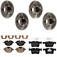 KIT-073024-1413 4-Wheel Set Front and Rear Brake Disc and Pad Kit, Plain Surface 5 Lugs Front-328 mm/Rear-330 mm Semi-metallic, Includes (4) Brake Disc and (2) Brake Pad Set