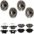 KIT-073024-1415 4-Wheel Set Front and Rear Brake Disc and Pad Kit, Plain Surface 5 Lugs Front-328 mm/Rear-330 mm Semi-metallic, Includes (4) Brake Disc and (2) Brake Pad Set