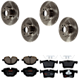 KIT-073024-1416 4-Wheel Set Front and Rear Brake Disc and Pad Kit, Plain Surface 5 Lugs Front-328 mm/Rear-330 mm Semi-metallic, Includes (4) Brake Disc and (2) Brake Pad Set