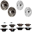 KIT-073024-1459 4-Wheel Set Front and Rear Brake Disc and Pad Kit, Plain Surface 5 Lugs Front-347.98 mm/Rear-344.93 mm Semi-metallic, Includes (4) Brake Disc and (2) Brake Pad Set
