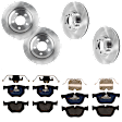 KIT-073024-1467 4-Wheel Set Front and Rear Brake Disc and Pad Kit, Plain Surface 5 Lugs Front-347.98 mm/Rear-320.04 mm Semi-metallic, Includes (4) Disc and (2) Pad Set