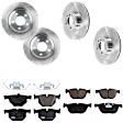 KIT-073024-1492 4-Wheel Set Front and Rear Brake Disc and Pad Kit, Plain Surface 5 Lugs Front-347.98 mm/Rear-320.04 mm Semi-metallic, Includes (4) Disc and (2) Pad Set
