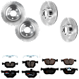 KIT-073024-1514 4-Wheel Set Front and Rear Brake Disc and Pad Kit, Plain Surface 5 Lugs Front-347.98 mm/Rear-320.04 mm Semi-metallic, Includes (4) Disc and (2) Pad Set