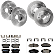KIT-073024-153 4-Wheel Set Front and Rear Brake Disc and Pad Kit, Plain Surface 5 Lugs Front-299.97 mm/Rear-281.94 mm Ceramic, Includes (4) Brake Disc and (2) Brake Pad Set