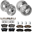 KIT-073024-154 4-Wheel Set Front and Rear Brake Disc and Pad Kit, Plain Surface 5 Lugs Front-299.97 mm/Rear-281.94 mm Ceramic, Includes (4) Brake Disc and (2) Brake Pad Set