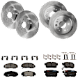 KIT-073024-156 4-Wheel Set Front and Rear Brake Disc and Pad Kit, Plain Surface 5 Lugs Front-299.97 mm/Rear-281.94 mm Ceramic, Includes (4) Brake Disc and (2) Brake Pad Set