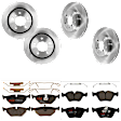 KIT-073024-1573 Front and Rear Brake Disc and Pad Kit, Plain Surface, 5 Lugs, Front-325.12 mm/Rear-293.88 mm, Front-Semi-Metallic/Rear-Ceramic