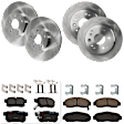 KIT-073024-157 4-Wheel Set Front and Rear Brake Disc and Pad Kit, Plain Surface 5 Lugs Front-299.97 mm/Rear-281.94 mm Ceramic, Includes (4) Brake Disc and (2) Brake Pad Set