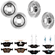 KIT-073024-1607 4-Wheel Set Front and Rear Brake Disc and Pad Kit, Plain Surface 5 Lugs Front-325.12 mm/Rear-293.88 mm Semi-metallic, Includes (4) Brake Disc and (2) Brake Pad Set