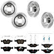 KIT-073024-1609 4-Wheel Set Front and Rear Brake Disc and Pad Kit, Plain Surface 5 Lugs Front-325.12 mm/Rear-293.88 mm Semi-metallic, Includes (4) Brake Disc and (2) Brake Pad Set