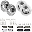 KIT-073024-162 4-Wheel Set Front and Rear Brake Disc and Pad Kit, Plain Surface 5 Lugs Front-311.91 mm/Rear-281.69 mm Ceramic, Includes (4) Brake Disc and (2) Brake Pad Set
