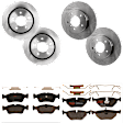 KIT-073024-1632 4-Wheel Set Front and Rear Brake Disc and Pad Kit, Plain Surface 5 Lugs Front-299.97 mm/Rear-293.88 mm Ceramic, Includes (4) Brake Disc and (2) Brake Pad Set