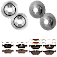 KIT-073024-1633 Front and Rear Brake Disc and Pad Kit, Plain Surface, 5 Lugs, Front-299.97 mm/Rear-293.88 mm, Front-Semi-Metallic/Rear-Ceramic