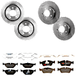 KIT-073024-1653 4-Wheel Set Front and Rear Brake Disc and Pad Kit, Plain Surface 5 Lugs Front-299.97 mm/Rear-293.88 mm Semi-metallic, Includes (4) Brake Disc and (2) Brake Pad Set