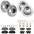 KIT-073024-165 4-Wheel Set Front and Rear Brake Disc and Pad Kit, Plain Surface 5 Lugs Front-311.91 mm/Rear-281.69 mm Ceramic, Includes (4) Brake Disc and (2) Brake Pad Set