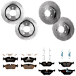 KIT-073024-1669 4-Wheel Set Front and Rear Brake Disc and Pad Kit, Plain Surface 5 Lugs Front-299.97 mm/Rear-293.88 mm Semi-metallic, Includes (4) Brake Disc and (2) Brake Pad Set