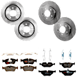 KIT-073024-1671 4-Wheel Set Front and Rear Brake Disc and Pad Kit, Plain Surface 5 Lugs Front-299.97 mm/Rear-293.88 mm Semi-metallic, Includes (4) Brake Disc and (2) Brake Pad Set