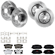 KIT-073024-172 4-Wheel Set Front and Rear Brake Disc and Pad Kit, Plain Surface 5 Lugs Front-311.91 mm/Rear-281.69 mm Ceramic, Includes (4) Disc and (2) Pad Set